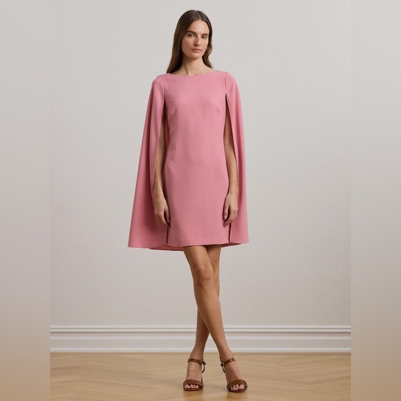 Ralph Lauren Dresses & Skirts - Ralph Lauren Dusty Pink Cape-Sleeve Mini Dress NWT